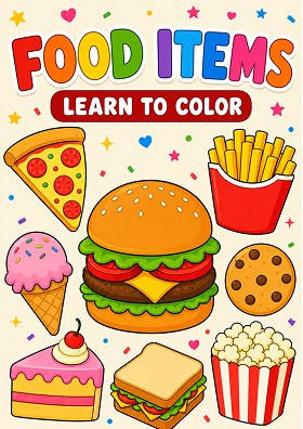 Food Items Learn to Color book cover