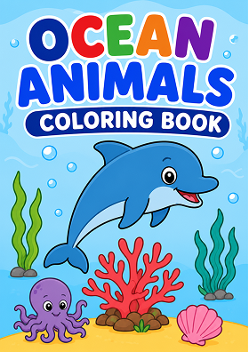 Ocean Animals Copy coloring book cover