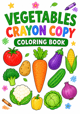 Vegetables Crayon Copy coloring book cover